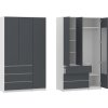 Šatní skříň H III "NEW SYSTEM" (Barva antracit + bílá)