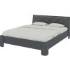 Postel, 160 x 200 cm "MONIKA" (Barva antracit + bílá, Materiál koženka - bílá (premium))