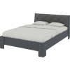 Postel, 140 x 200 cm "MONIKA" (Barva antracit + bílá, Materiál koženka - bílá (premium))