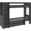 Patrová postel DUET-4, 70 x 190 cm, s regály a zásuvkou (Barva antracit)