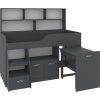 Patrová postel NAVIGATOR, 80 x 190 cm, s psacím stolem a regály (Barva antracit)