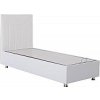 Postel BASE 90x200, s čalouněným čelem,s úložným prostorem (Varianta ekokůže bílá)
