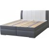 Postel BIBIANA 2 180cm, s roštem a s úložným prostorem (Varianta ekokůže šedá/bílá)