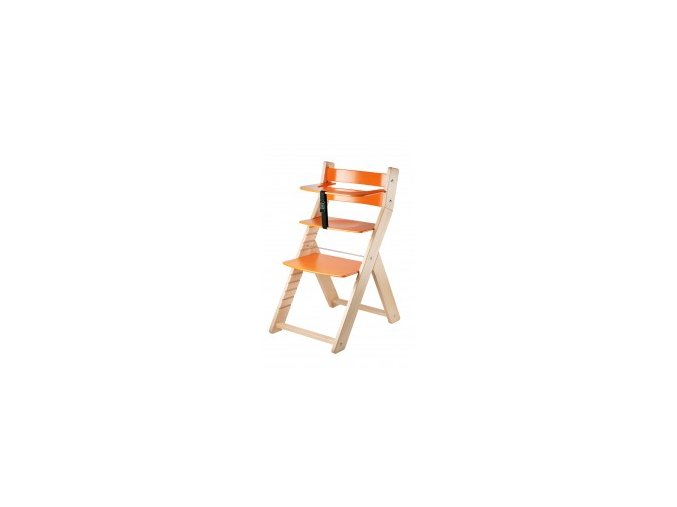 Rostoucí židle Luca -L05 natur lak/oranžová s ergonomickým sedákem