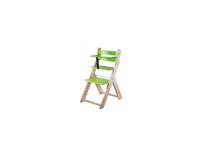 Rostoucí židle Luca -L02 natur lak/zelená s ergonomickým sedákem