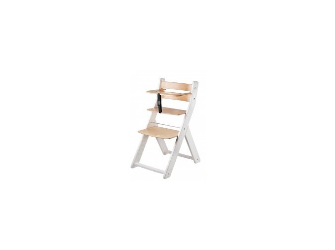 Rostoucí židle Luca kombi -001 bílá/natur lak s ergonomickým sedákem