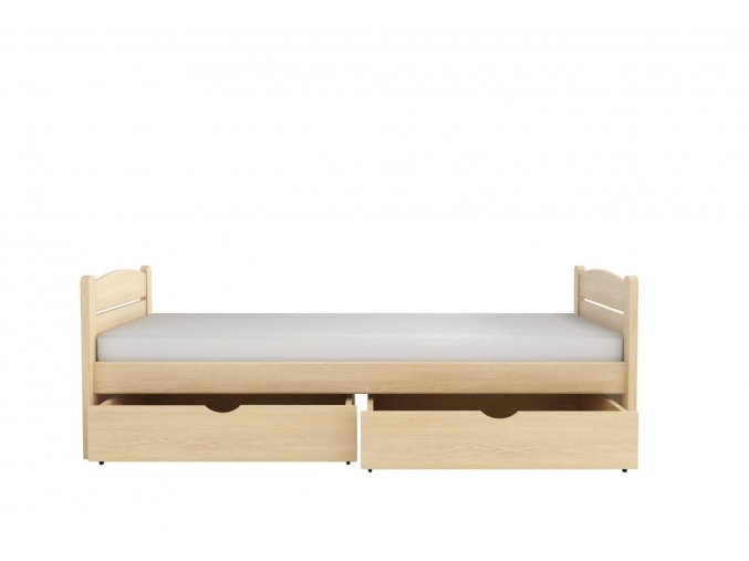WOOD 11 postel 90x190 cm s úložným prostorem borovice masiv