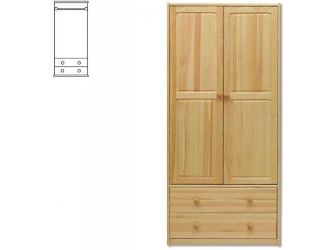 Dřevěná šatní skřín MAX 16  borovice masiv