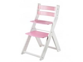Rostoucí židle SANDY KOMBI -M01 bílá/růžová s ergonomickým sedákem