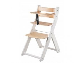 Rostoucí židle Luca kombi -001 bílá/natur lak s ergonomickým sedákem