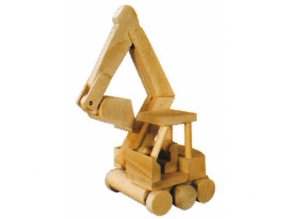 Dřevěná hračka -bagr na kolečkách D115