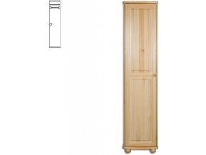 Úzká dřevěná šatní skřín MASIV 112 z borovice