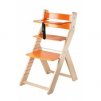 Rostoucí židle Luca -L05 natur lak/oranžová s ergonomickým sedákem