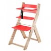 Rostoucí židle Luca -L04 natur lak/červená s ergonomickým sedákem