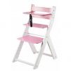 Rostoucí židle Luca kombi -L01 bílá/růžová s ergonomickým sedákem