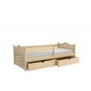 WOOD 4 postel  90x200 cm s úložným prostorem borovice masiv