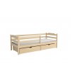 WOOD 7 postel 90x190 cm s úložným prostorem borovice masiv