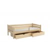 WOOD 10 postel 90x200 cm s úložným prostorem borovice masiv