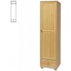 Úzká dřevěná šatní skřín se šuplíkem MASIV 124 z borovice