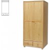 Dřevěná šatní skřín se zásuvkami MASIV 122 z borovice