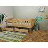 Dětská postel M 012 NEW* se zábranou (Barva-3 surové dřevo, Rozměr 70 x 160 cm)