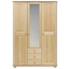 Dřevěná šatní  skřín se zrcadlem MASIV 100 z borovice