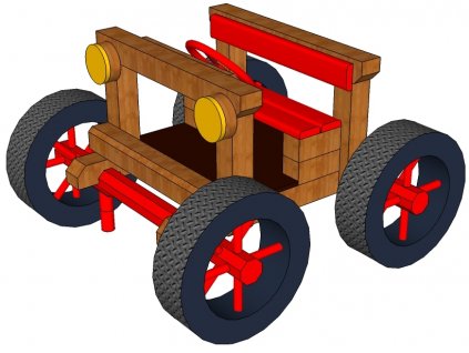 Čtyřkolka autíčko z akátu na hříště Gerlich