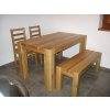 Dubová jídelní sestava Stul dub moderni+2Maya+lavice (prirodni)