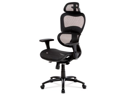 Kancelářská židle, synchronní mech., černá MESH, kovový kříž