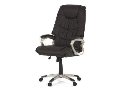 Kancelářské křeslo, houpací mechanismus, hnědá kůže, KA-Y293 BR (Barva Hnědá)