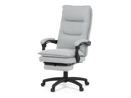 Kancelářské židle s podnožkou, světle šedá látka, PC mechanismus s aretací