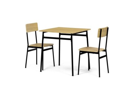 Jídelní set s 2 židlemi, 70x70x76cm, mdf, divoký dub, AUT-O2121 OAK (Barva Hnědá)