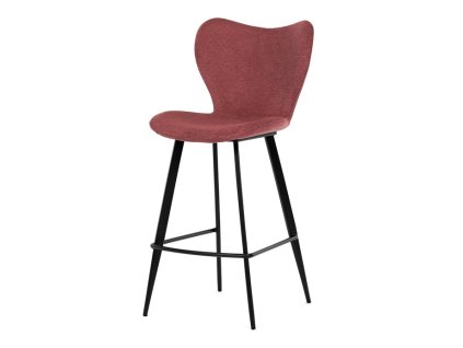 Barová židle, červená, látka,AUB-1068 RED2 (Barva Červená)