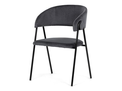 Jídelní židle, šedá, sametová látka, DCL-X7130 GREY2 (Barva Šedá)