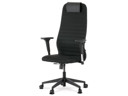 Kancelářské kreslo, potah černá látka a ekokůže, houpací mechanismus,2D područky (Barva Černá)