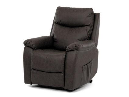 Polohovací křeslo, elektrické kabelové ovládání, hnědá, látka vintage, TV-5874 BR (Barva Šedá)