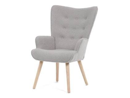 Křeslo ušák, šedá, látka bouclé, AK-309 GREY2 (Barva Šedá)
