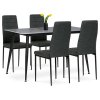 Jídelní set s 4 židlemi, 130x70x76cm mramor, ASE-1003 BK2 (Barva Černá)