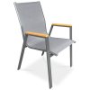 Zahradní židle, kov, síťovina, šedá, AZC-S1050 GREY (Barva Šedá)