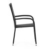 Zahradní židle, kov, polyratan, černá, AZC-S2113 BK (Barva Černá)