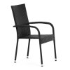Zahradní židle, kov, polyratan, černá, AZC-S2113 BK (Barva Černá)