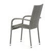 Zahradní židle, kov, polyratan, šedá, AZC-S2114 GREY (Barva Šedá)