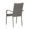 Zahradní židle, kov, polyratan, šedá, AZC-S2114 GREY (Barva Šedá)