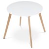 Kulatý jídelní stůl 80x80cm, mdf DT-316 WT (Barva Bílá)