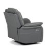 Polohovací křeslo, elektrické zabudované ovládání, šedá, ekokůže, TV-4119 GREY (Barva Šedá)
