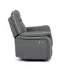 Polohovací křeslo, elektrické zabudované ovládání, šedá, ekokůže, TV-4119 GREY (Barva Šedá)