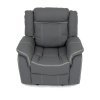 Polohovací křeslo, elektrické zabudované ovládání, šedá, ekokůže, TV-4119 GREY (Barva Šedá)