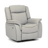 Polohovací křeslo, elektrické zabudované ovládání, šedá, ekokůže, TV-4119 GREY (Barva Šedá)