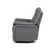 Polohovací křeslo, elektrické zabudované ovládání, šedá, ekokůže, TV-4119 GREY (Barva Šedá)