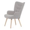 Křeslo ušák, šedá, látka bouclé, AK-309 GREY2 (Barva Šedá)